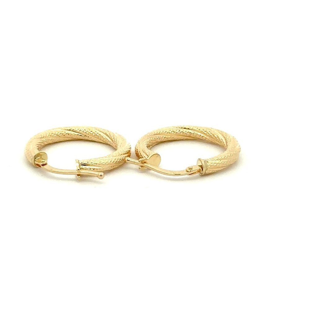 18K Yellow Gold Earrings Hoops 1.63 grams - Picture 6 of 8
